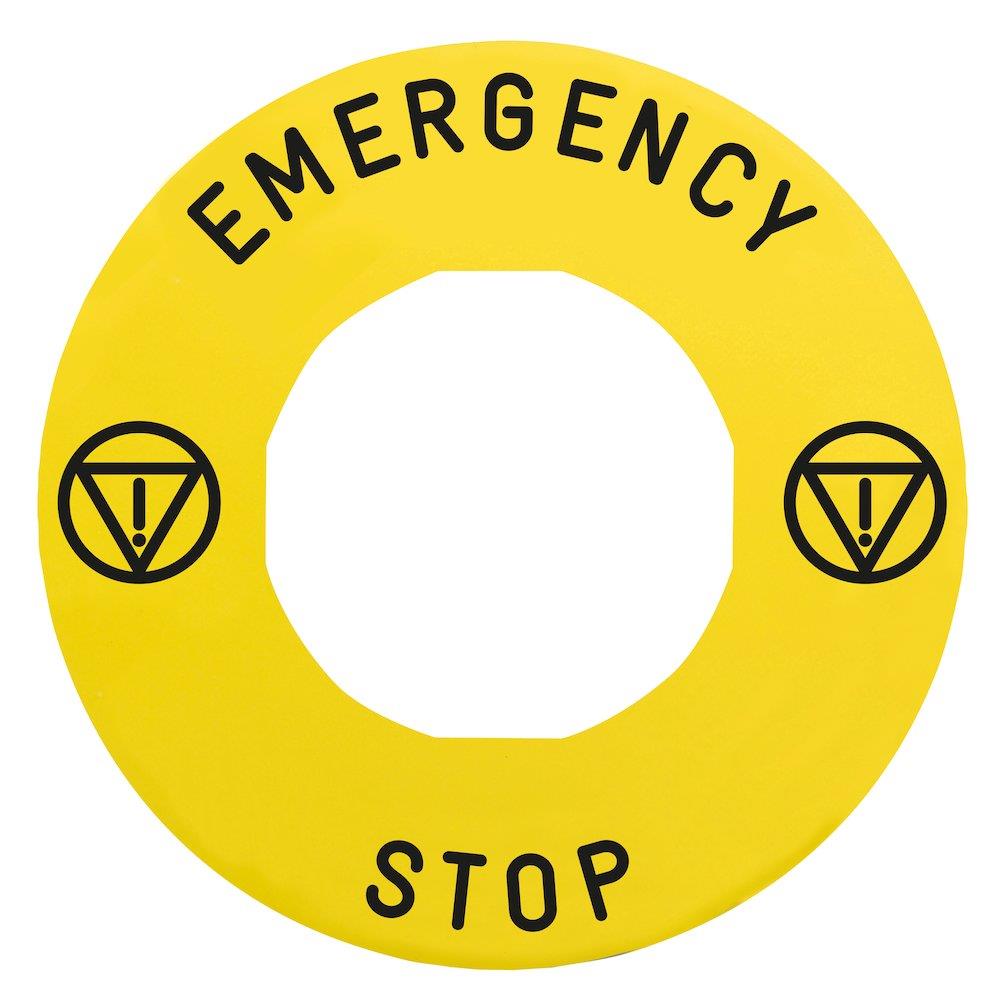 Schneider ZBY Sign - Emergency, yellow, 30mm
