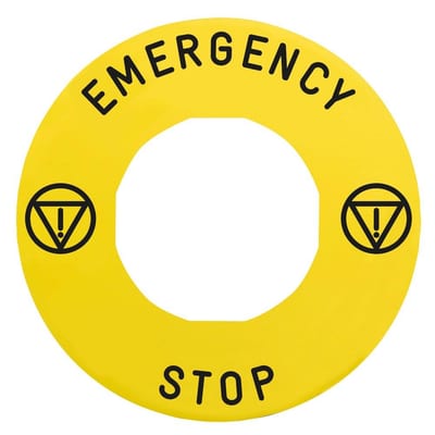 Schneider ZBY Sign - Emergency, yellow, 30mm