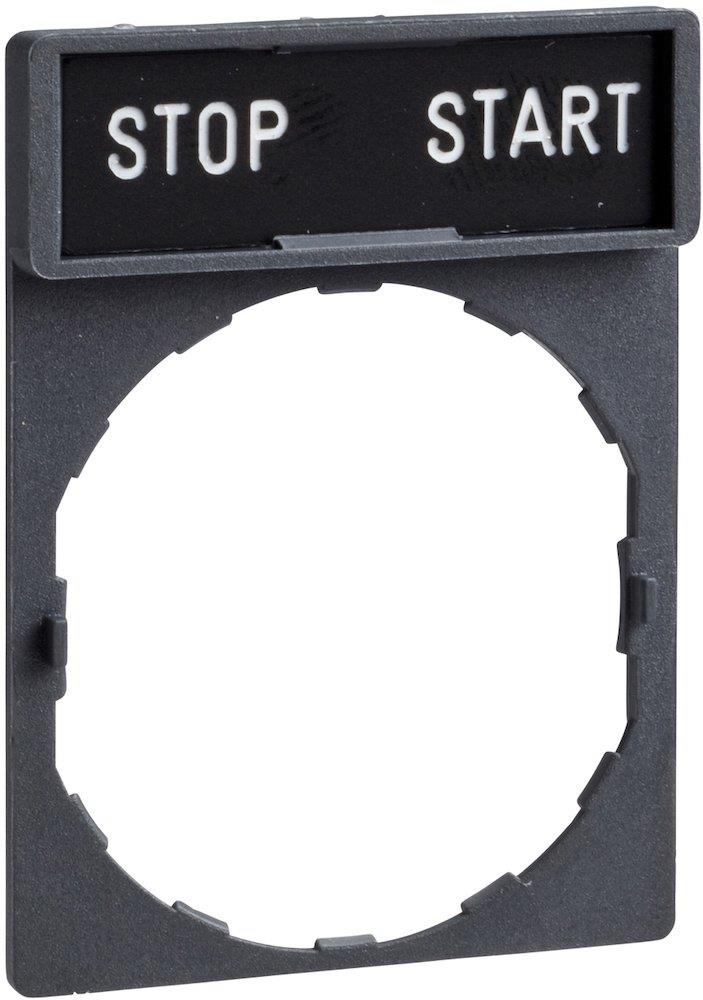 Schneider ZBY Sign Holder - 30 x 40mm, 8 x 27mm, Start - Stop, black