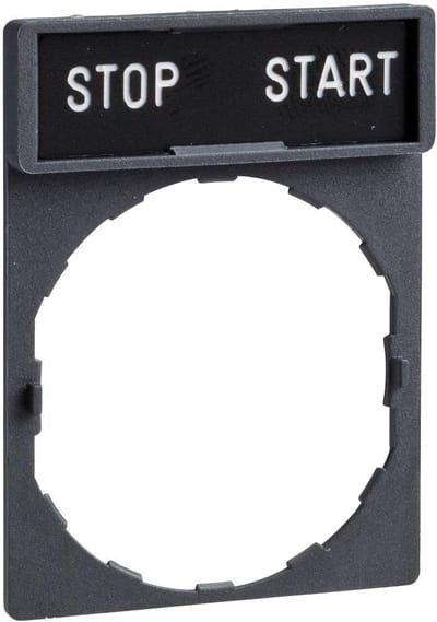 Schneider ZBY Sign Holder - 30 x 40mm, 8 x 27mm, Start - Stop, black