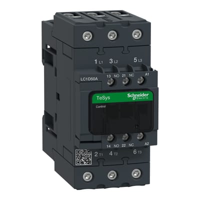 Schneider TeSys D Contactor LC1D50A 50A 3P 100-250V AC/DC Coil