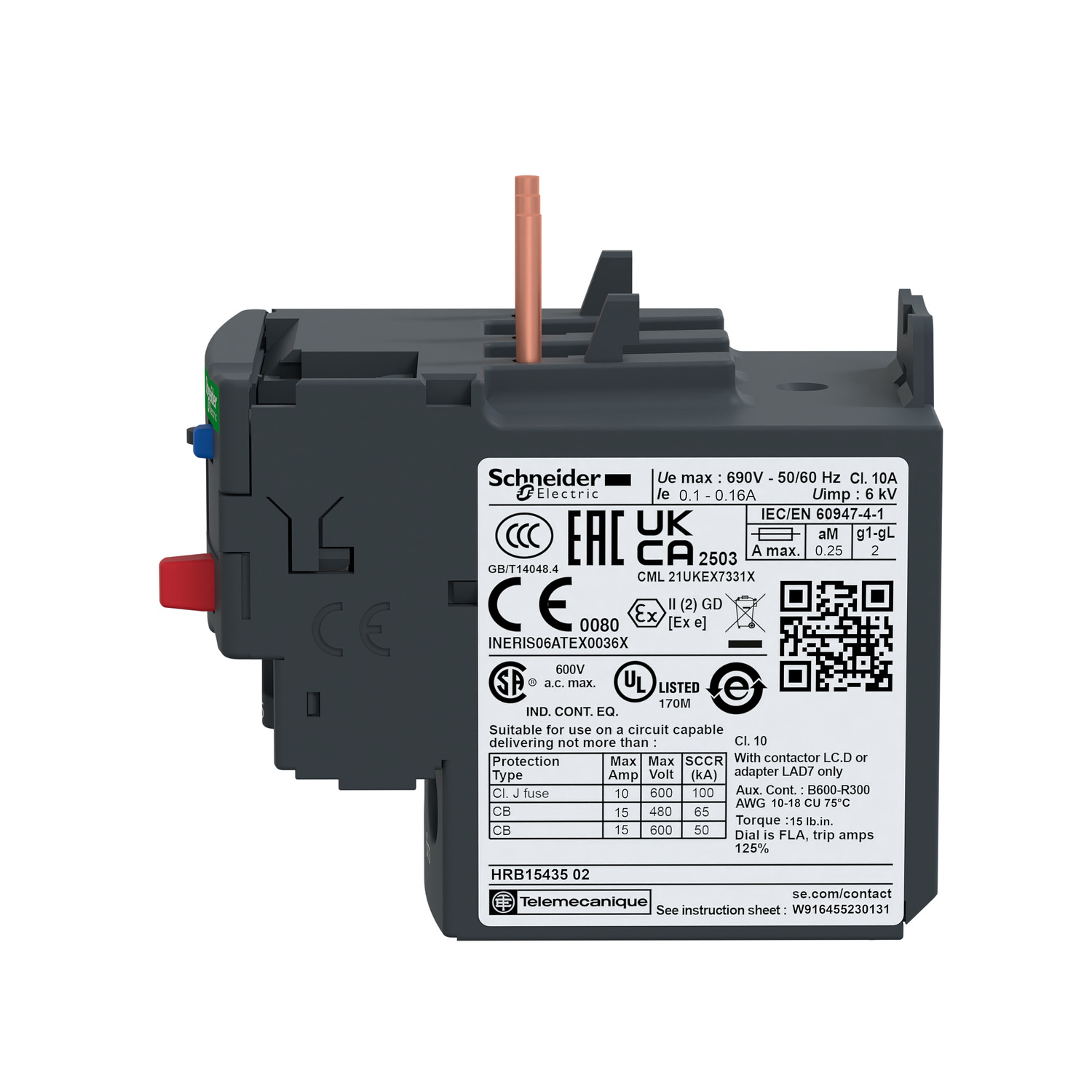 Schneider TeSys LRD14 Thermal Overload Relay 7-10A
