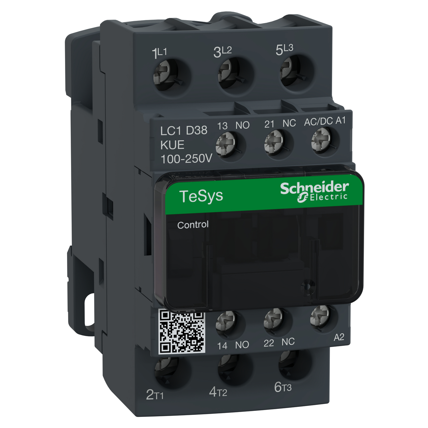 Schneider TeSys D Contactor LC1D38 38A 3P 100-250V AC/DC Coil