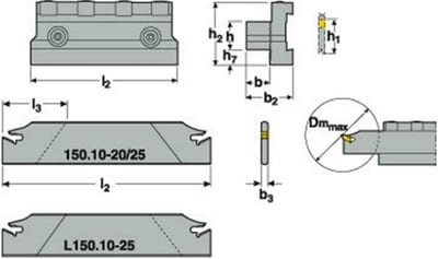 Seco 150.10A-20-2.5 Parting Blade - 2.5mm