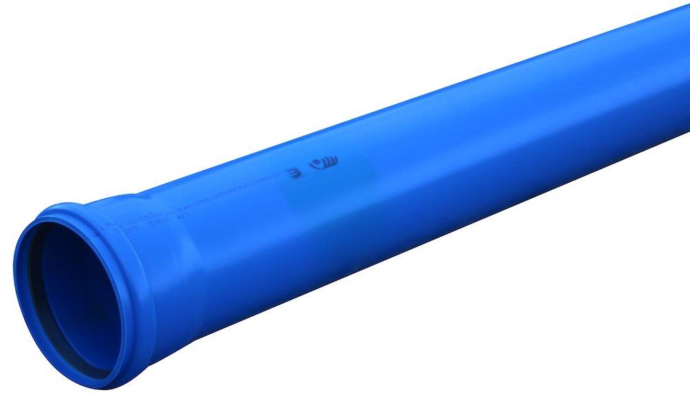 Sewer Pipe with oil-resistant sealing ring PVC-U - 110mm, SN8, 2000mm, EN 1401