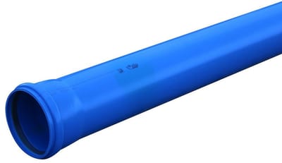 Sewer Pipe with oil-resistant sealing ring PVC-U - 110mm, SN8, 2000mm, EN 1401
