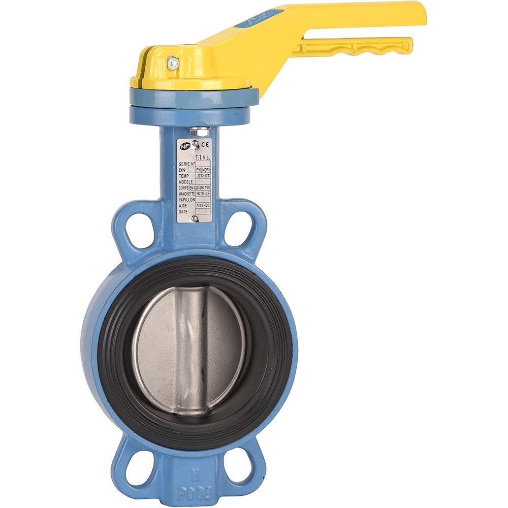 Sferaco 1141 Butterfly valve with handle Wafer GG50/316/NBR - 100, 5bar, F05/F07 - 11mm