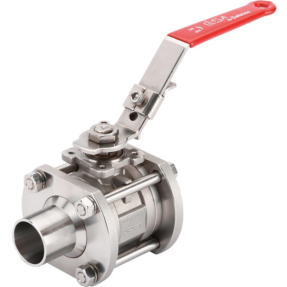 Sferaco 3-piece Ball Valve welded/welded 316/316/PTFE - 1 1/2", 38mm, 63bar, F05/8