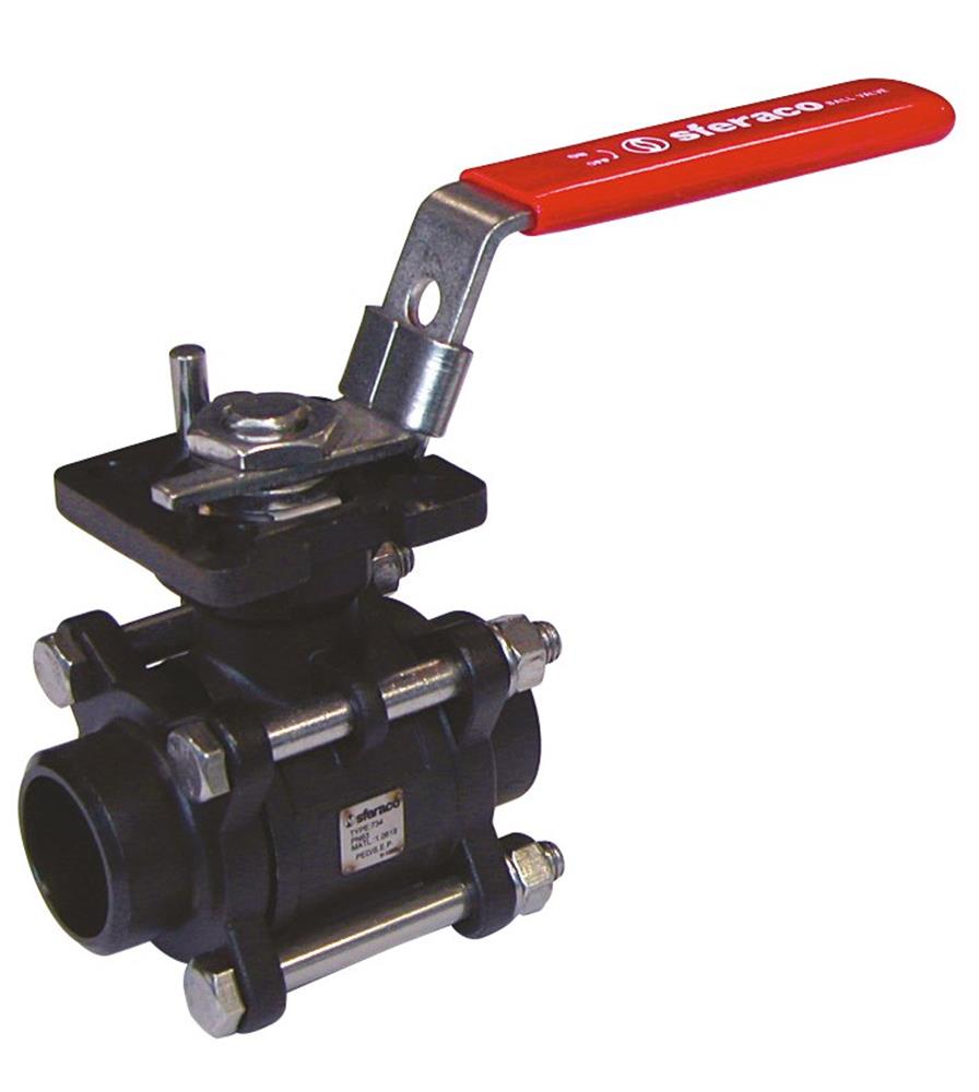 Sferaco 3-piece Ball Valve welded/welded steel/316/PTFE - 4", 114.3mm, 63bar, F07/17