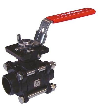 Sferaco 3-piece Ball Valve welded/welded steel/316/PTFE - 4", 114.3mm, 63bar, F07/17