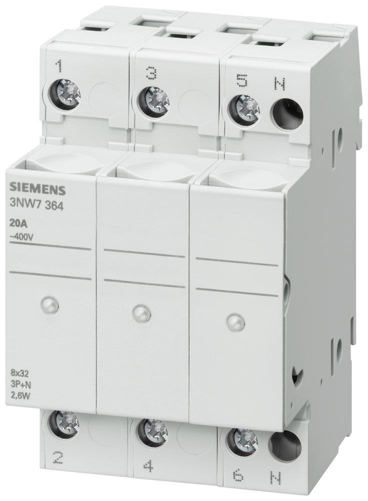 Siemens Sentron 3NW7 Cylindrical fuse holder - 8X32MM, 20A 4001869357676