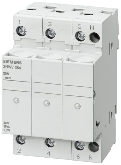 Siemens Sentron 3NW7 Cylindrical fuse holder - 8X32MM, 20A 4001869357676