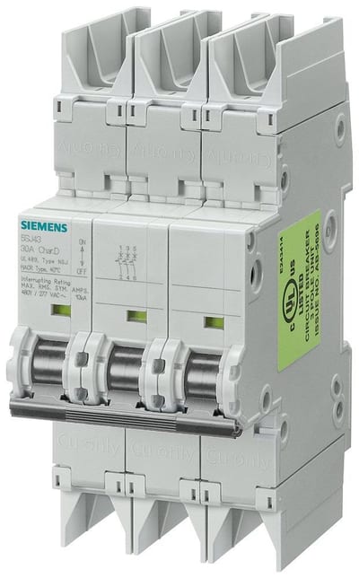Siemens Sentron 5SJ4 Circuit breaker - 0.5A, 3P, C