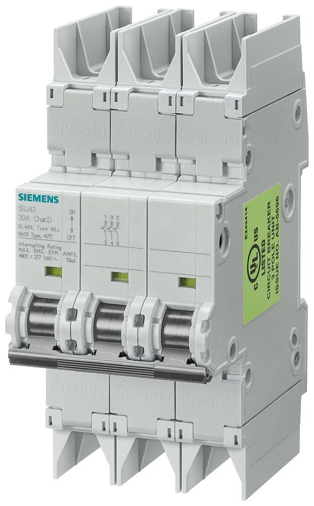 Siemens Sentron 5SJ4 Circuit breaker - 30A, 3P, D