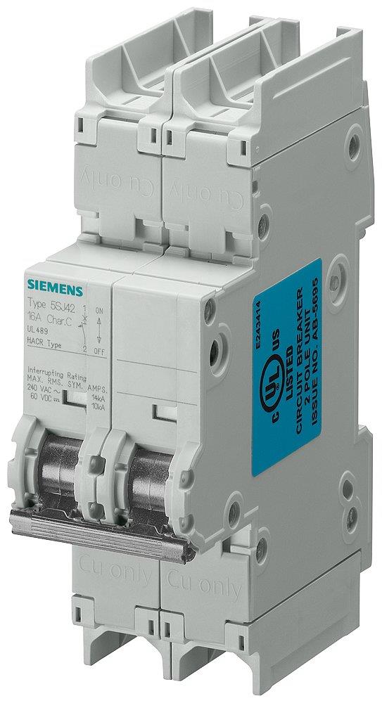 Siemens Sentron 5SJ4 Circuit breaker - 3A, 2P, D 4001869321318