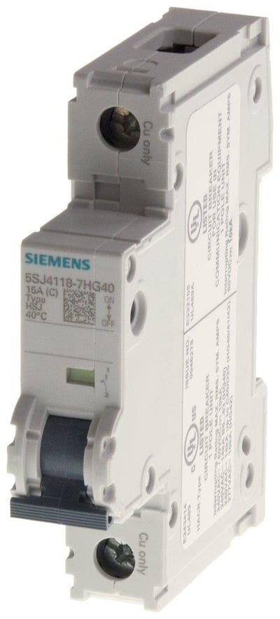 Siemens Sentron 5SJ4 Circuit breaker - 4A, 1P, D 4001869319766