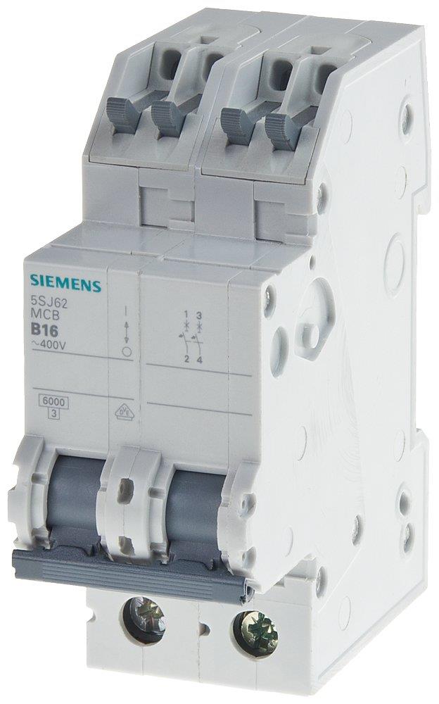 Siemens Sentron 5SJ6 Circuit breaker - 16A, 1P + N, B