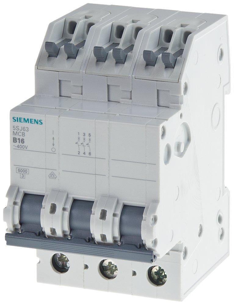 Siemens Sentron 5SJ6 Circuit breaker - 16A, 3P, C