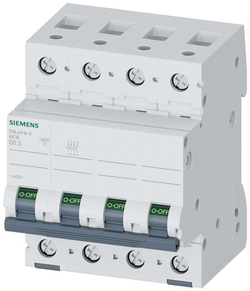 Siemens Sentron 5SL4 Circuit breaker - 0.3A, 4P, D