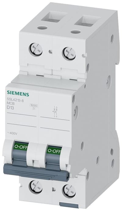 Siemens Sentron 5SL4 Circuit breaker - 13A, 2P, D