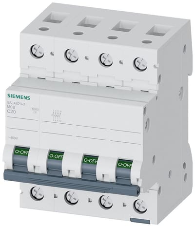 Siemens Sentron 5SL4 Circuit breaker - 20A, 3P + N, C