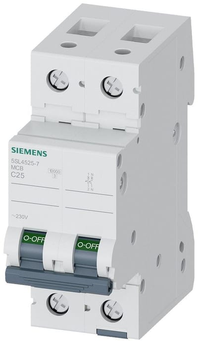 Siemens Sentron 5SL4 Circuit breaker - 25A, 1P + N, C