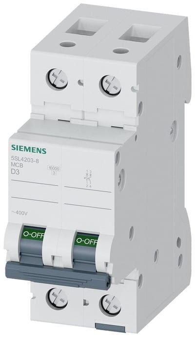 Siemens Sentron 5SL4 Circuit breaker - 3A, 2P, D