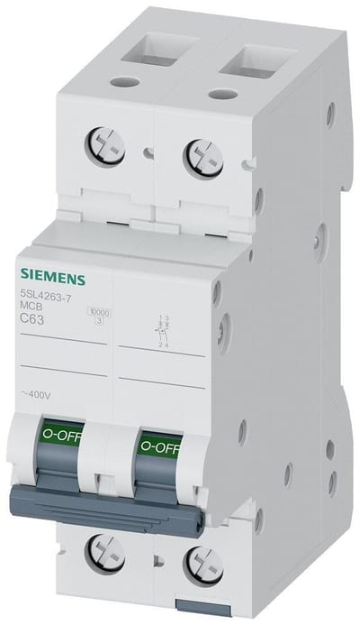 Siemens Sentron 5SL4 Circuit breaker - 63A, 2P, C