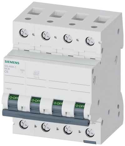 Siemens Sentron 5SL4 Circuit breaker - 6A, 3P + N, C
