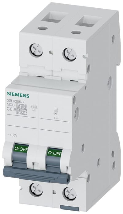 Siemens Sentron 5SL6 Circuit breaker - 0.5A, 2P, C