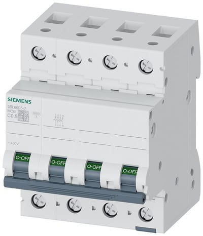 Siemens Sentron 5SL6 Circuit breaker - 0.5A, 3P + N, C