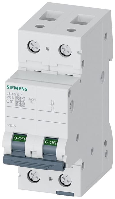 Siemens Sentron 5SL6 Circuit breaker - 10A, 1P + N, C