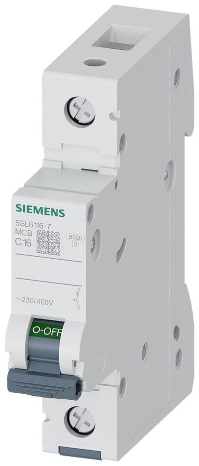 Siemens Sentron 5SL6 Circuit breaker - 16A, 1P, C