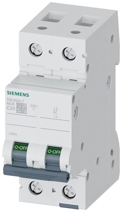 Siemens Sentron 5SL6 Circuit breaker - 20A, 1P + N, C