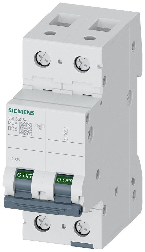 Siemens Sentron 5SL6 Circuit breaker - 25A, 1P + N, B