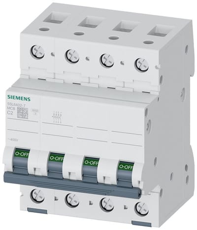 Siemens Sentron 5SL6 Circuit breaker - 2A, 4P, C