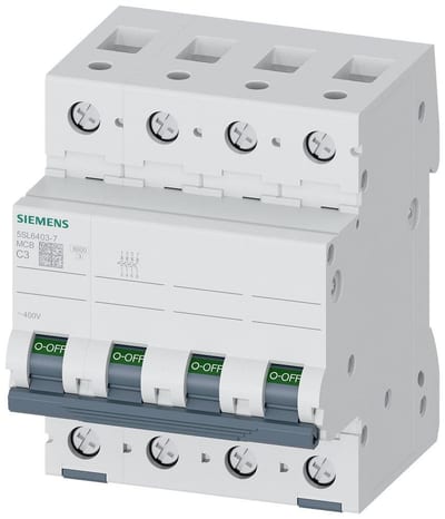 Siemens Sentron 5SL6 Circuit breaker - 3A, 4P, C