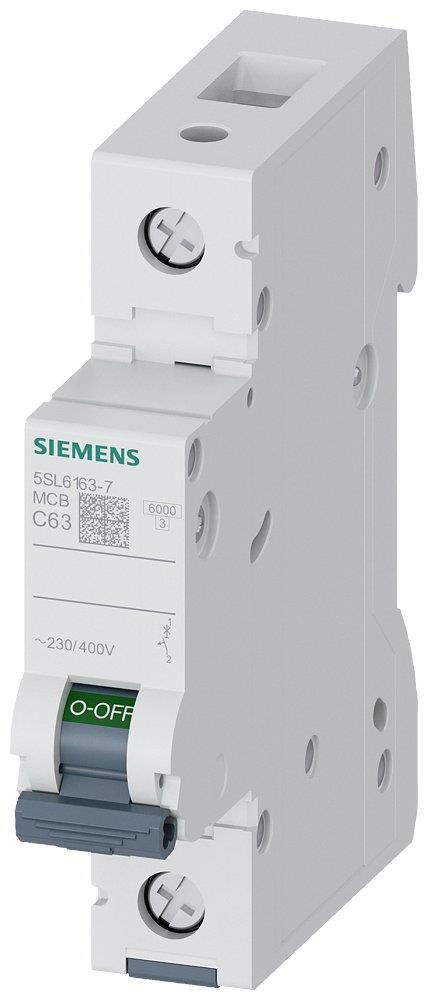 Siemens Sentron 5SL6 Circuit breaker - 63A, 1P, C