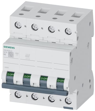 Siemens Sentron 5SL6 Circuit breaker - 6A, 3P + N, B