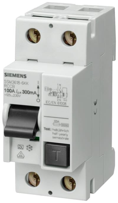 Siemens Sentron 5SM3 Residual current circuit breaker - 100A, 2P, A, 300MA