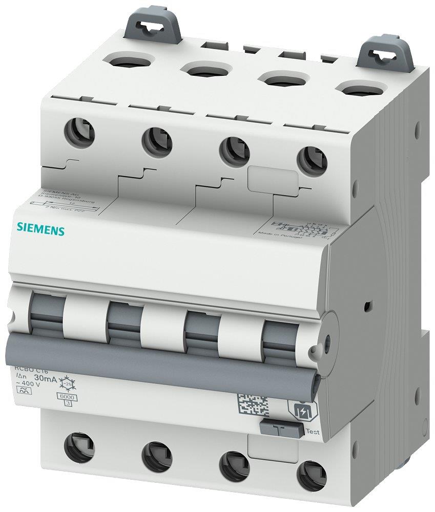 Siemens Sentron 5SU1 Combination Switch - 10A, 4P, B, A, 6MA