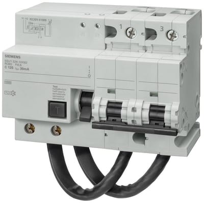 Siemens Sentron 5SU1 Combination Switch - 125A, 2P, C, A, 10MA