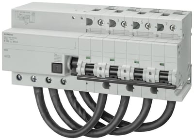 Siemens Sentron 5SU1 Combination Switch - 125A, 4P, B, A, 10MA