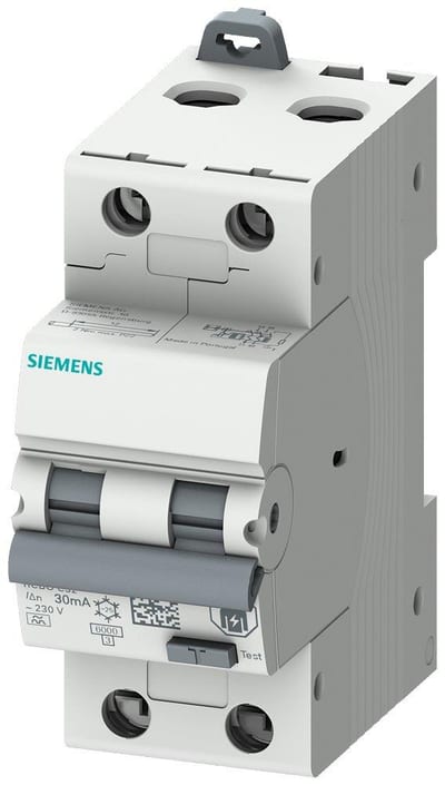 Siemens Sentron 5SU1 Combination Switch - 16A, 2P, B, A, 6MA