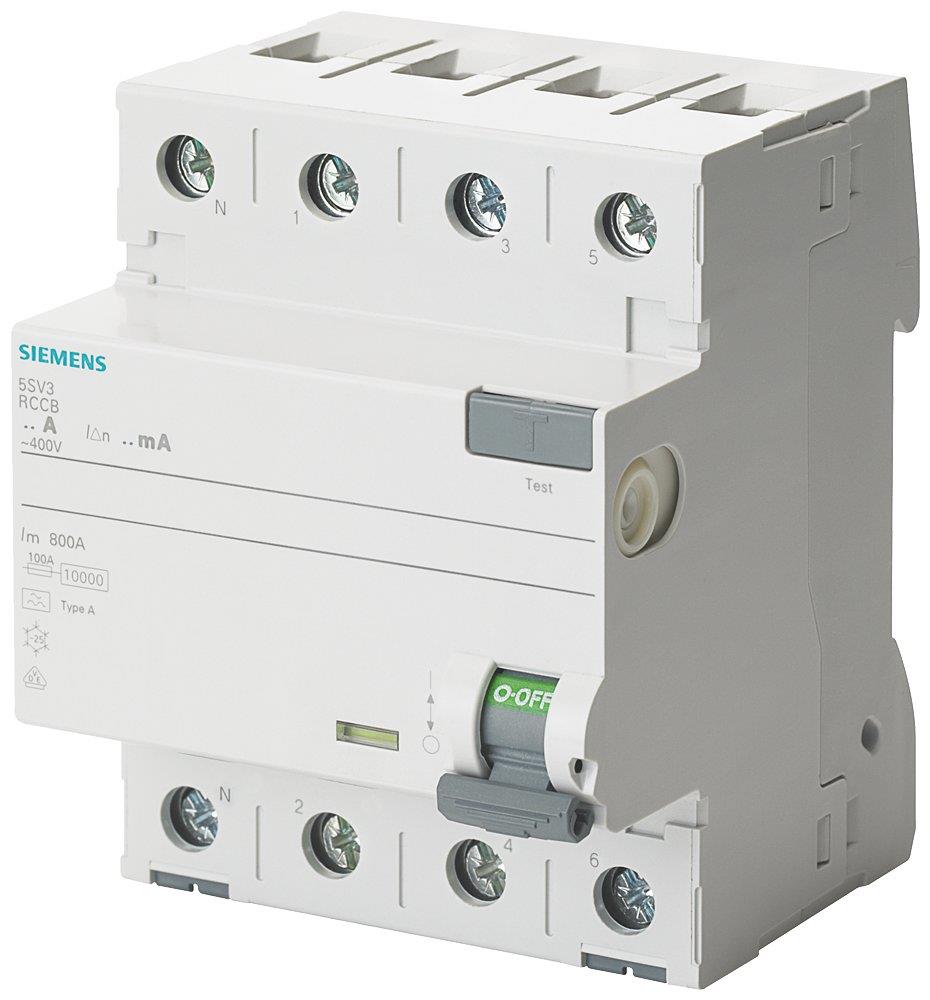 Siemens Sentron 5SV3 Residual current circuit breaker - 25A, 4P, A, 300MA
