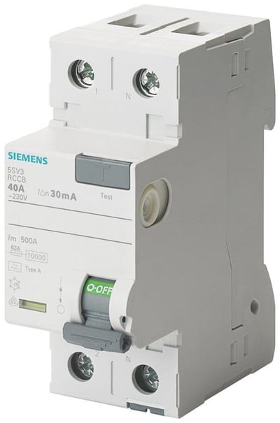 Siemens Sentron 5SV3 Residual current circuit breaker - 40A, 2P, A, 30MA