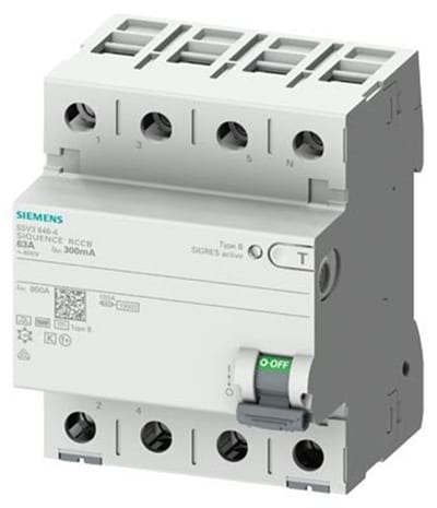 Siemens Sentron 5SV3 Residual current circuit breaker HPFI - 63A, 4P, B, 1MA