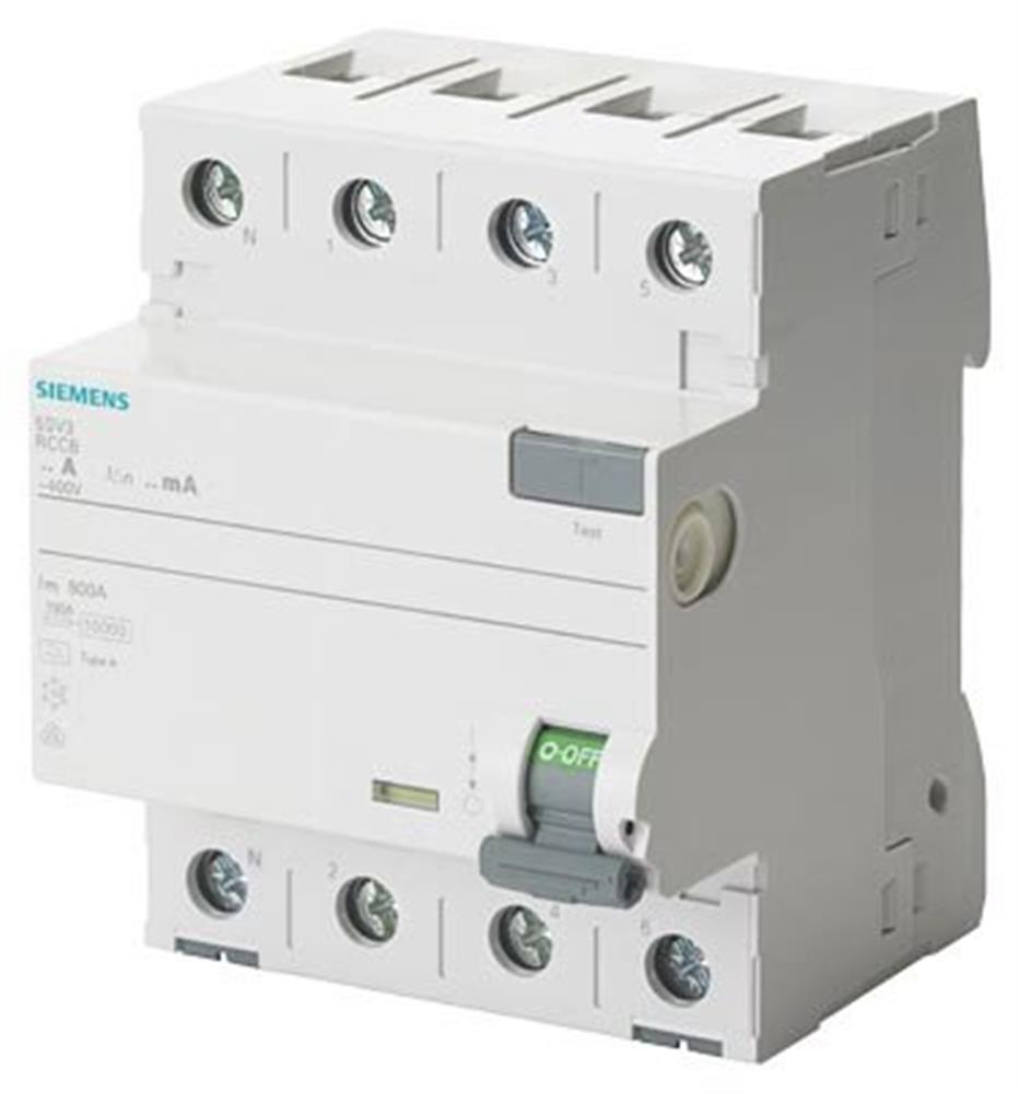Siemens Sentron 5SV3 Residual current circuit breaker HPFI - 80A, 4P, A, 30MA