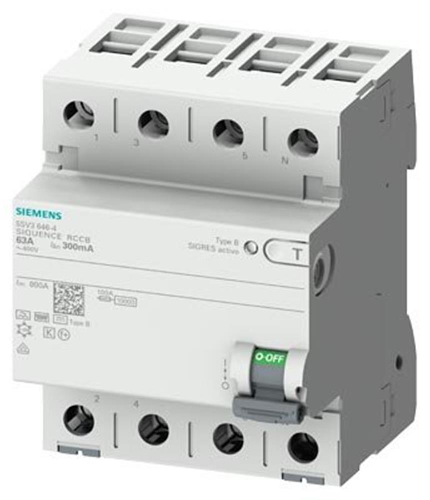 Siemens Sentron 5SV3 Residual current circuit breaker PFI - 40A, 4P, B, 500MA