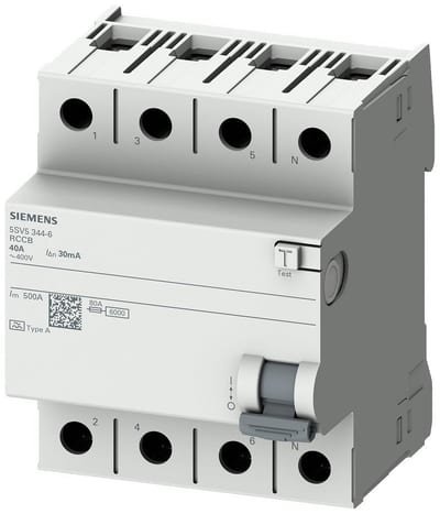 Siemens Sentron 5SV5 Residual current circuit breaker - 25A, 4P, A, 300MA